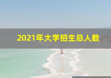 2021年大学招生总人数