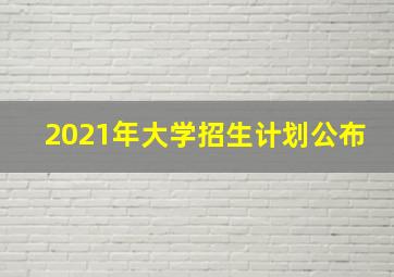 2021年大学招生计划公布