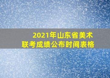 2021年山东省美术联考成绩公布时间表格