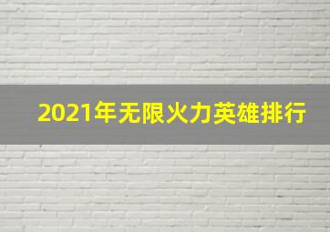 2021年无限火力英雄排行