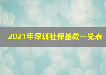 2021年深圳社保基数一览表