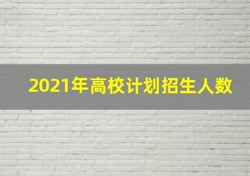 2021年高校计划招生人数