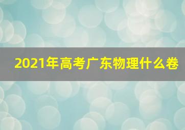 2021年高考广东物理什么卷