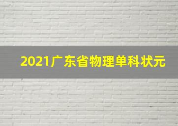 2021广东省物理单科状元