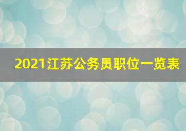 2021江苏公务员职位一览表