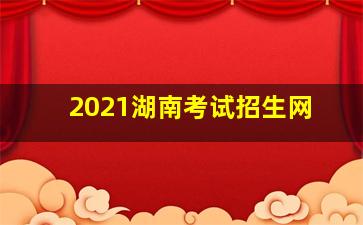 2021湖南考试招生网