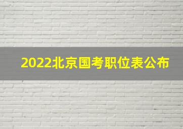 2022北京国考职位表公布