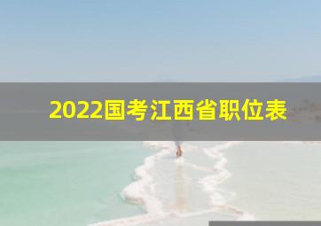 2022国考江西省职位表