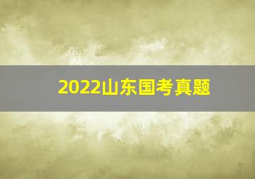 2022山东国考真题