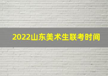 2022山东美术生联考时间