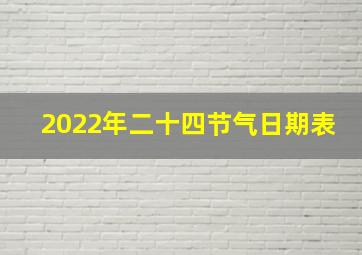 2022年二十四节气日期表