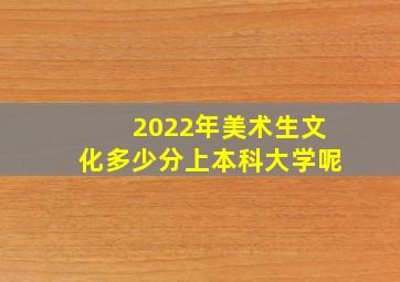 2022年美术生文化多少分上本科大学呢