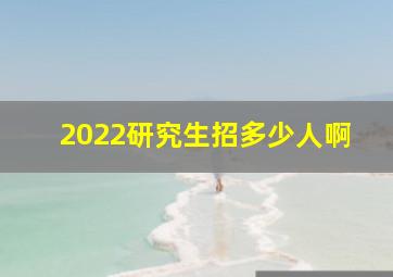 2022研究生招多少人啊