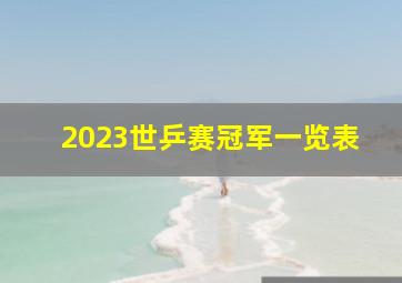 2023世乒赛冠军一览表