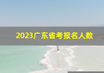 2023广东省考报名人数