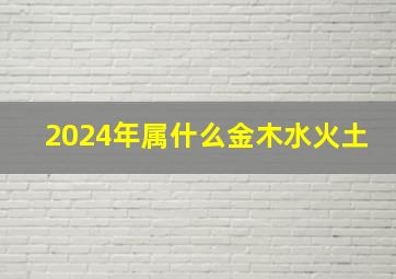 2024年属什么金木水火土