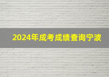 2024年成考成绩查询宁波