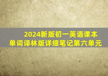 2024新版初一英语课本单词译林版详细笔记第六单元