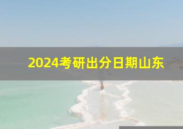 2024考研出分日期山东