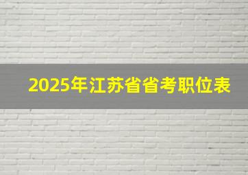 2025年江苏省省考职位表