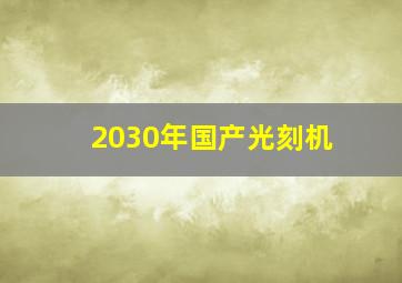 2030年国产光刻机