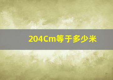 204Cm等于多少米