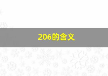 206的含义