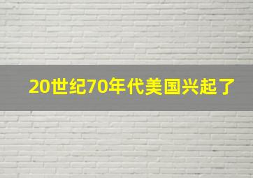 20世纪70年代美国兴起了