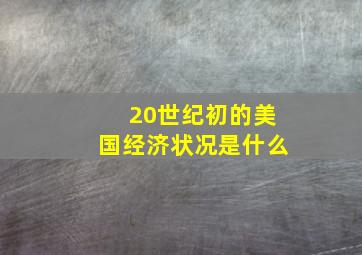 20世纪初的美国经济状况是什么