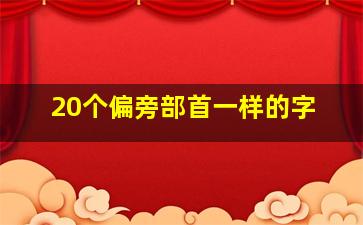 20个偏旁部首一样的字