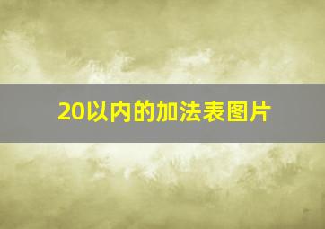 20以内的加法表图片