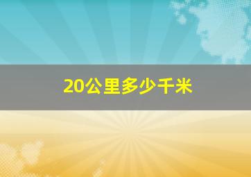 20公里多少千米