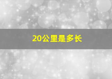 20公里是多长