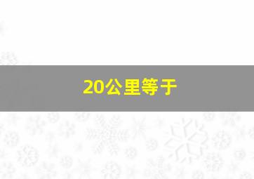 20公里等于