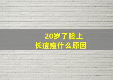 20岁了脸上长痘痘什么原因