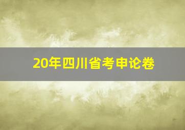 20年四川省考申论卷