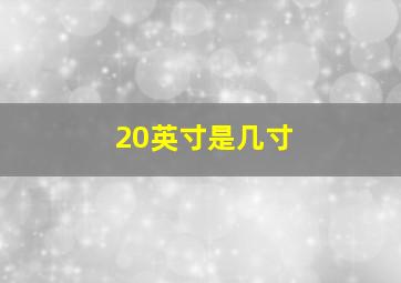 20英寸是几寸