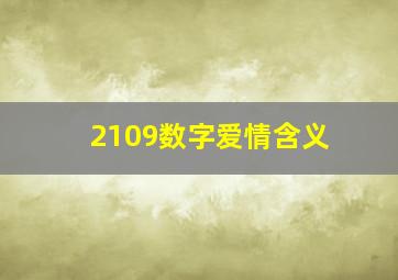 2109数字爱情含义