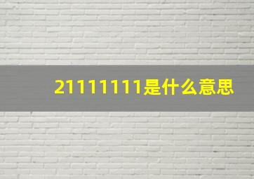 21111111是什么意思