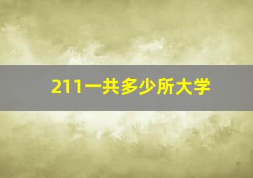 211一共多少所大学