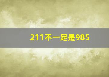 211不一定是985