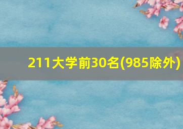 211大学前30名(985除外)