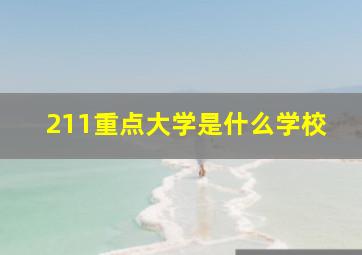 211重点大学是什么学校