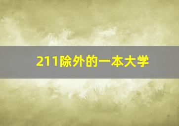 211除外的一本大学