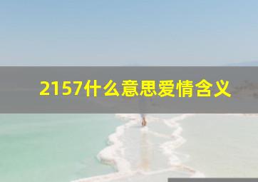 2157什么意思爱情含义