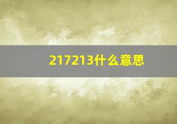 217213什么意思