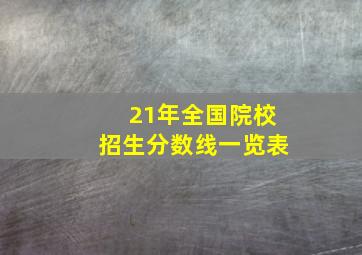 21年全国院校招生分数线一览表