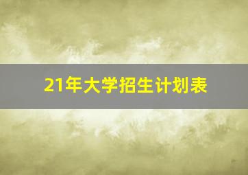 21年大学招生计划表