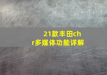 21款丰田chr多媒体功能详解