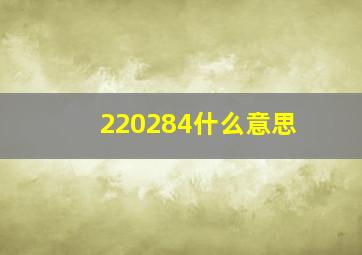 220284什么意思